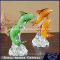 Hot Sale Exquisite Decorative Gift Couple Colorful Glass Dolphin